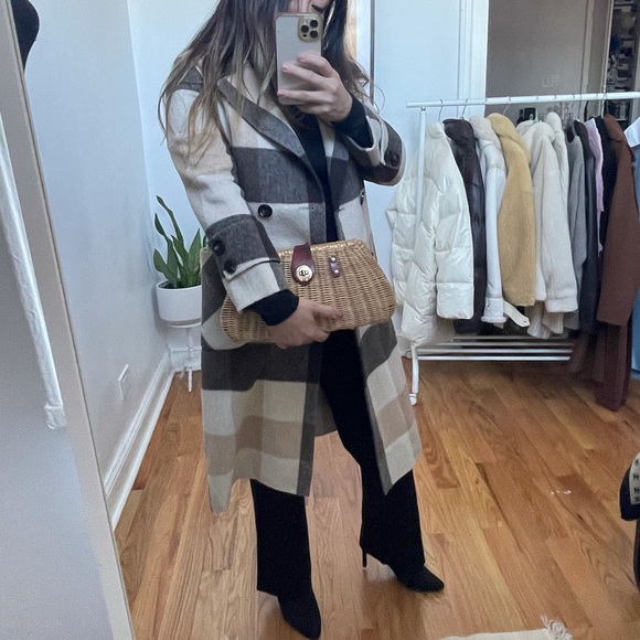 Women’s plaid check double-sided wool  coat - Picture 4 of 16